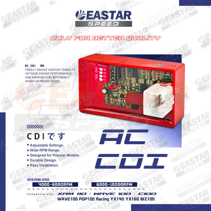 5 Pins Adjustable CDI Unit Racing for Wave/XRM/C100 | EastarSpeed