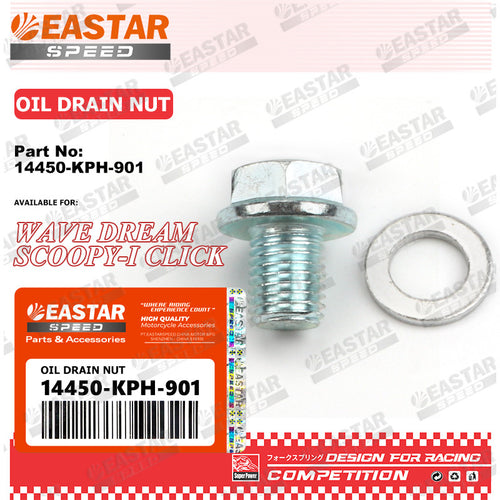 Oil Drain Nut & Drain Plug for Click/Wave/Scoopy | EastarSpeed