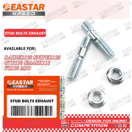 8mm Stainless Exhaust Stud Bolts for Raider 150 / Sniper 150 - 2 pcs