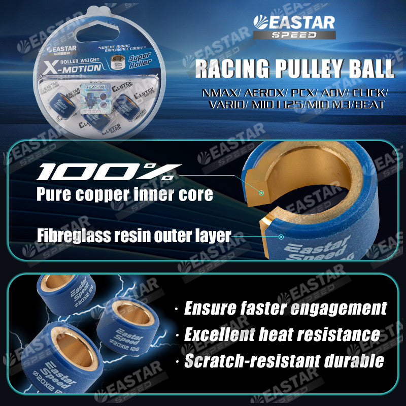 Copper Pulley Rollers for NMAX / Aerox / Click / PCX - Model & Weight Options