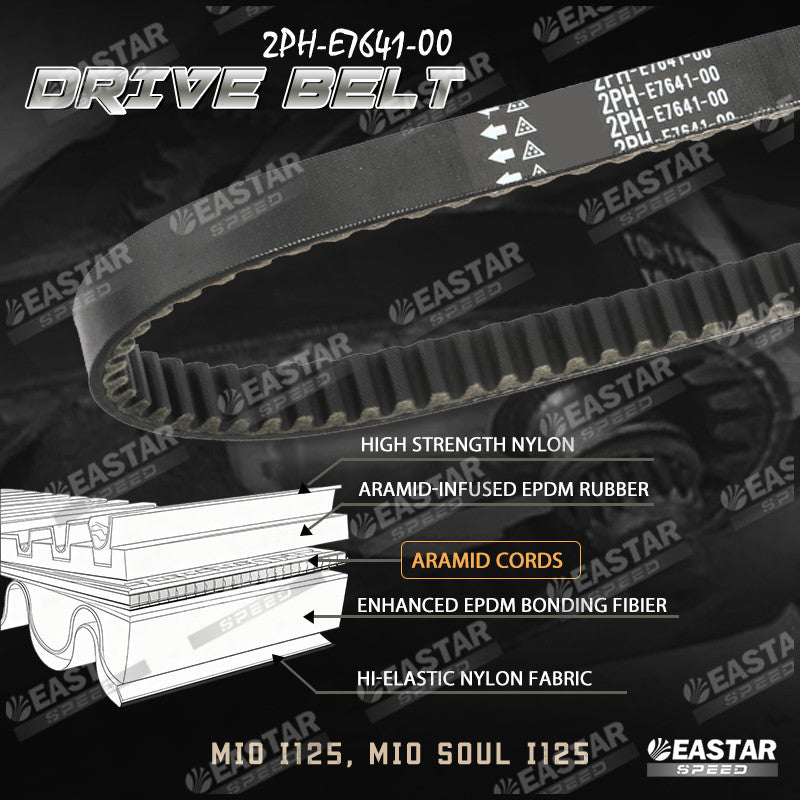 DRIVE BELT 2PH MIO I125, MIO SOUL I125 2PH-E7641-00 for Mio | EastarSpeed