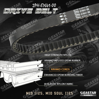 DRIVE BELT 2PH MIO I125, MIO SOUL I125 2PH-E7641-00 for Mio | EastarSpeed