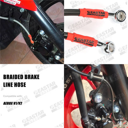 Braided Brake Line Hose Aerox V1/V2 ABS for Aerox | EastarSpeed