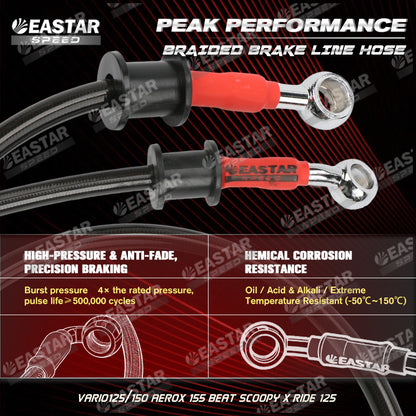 Braided Brake Line Hose Aerox V1/V2 ABS for Aerox | EastarSpeed